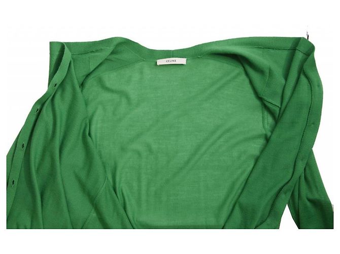 Céline Celine, cardigan aus Apfelgrünem Kaschmir. - Ansicht 5