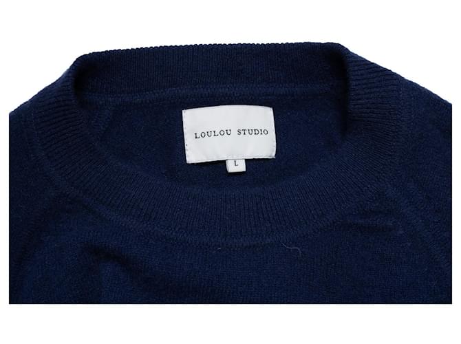 Autre Marque Loulou studio, verkürzter Kaschmirpullover Blau - Ansicht 5