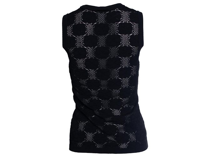 Chanel, schwarzes gehäkeltes Oberteil - Ansicht 3