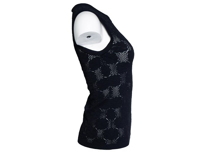 Chanel, schwarzes gehäkeltes Oberteil - Ansicht 4