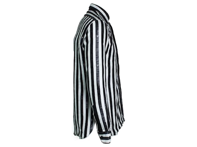 Camicia a righe bianca e nera Saint Laurent 2019 Multicolore - vista 2