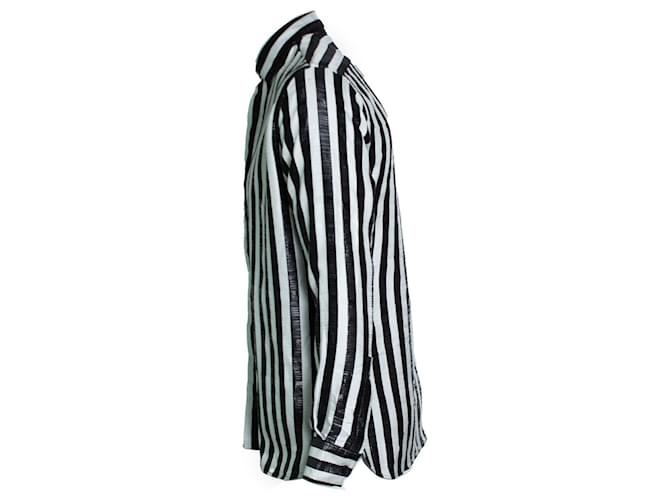 Camicia a righe bianca e nera Saint Laurent 2019 Multicolore - vista 3