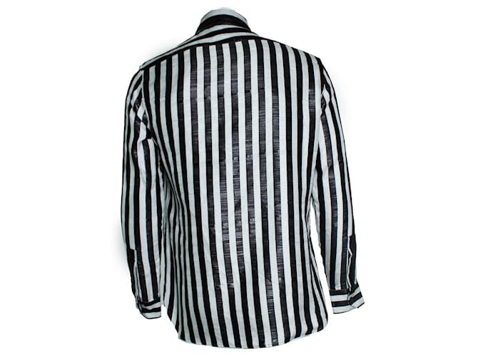 Camicia a righe bianca e nera Saint Laurent 2019 Multicolore - vista 4