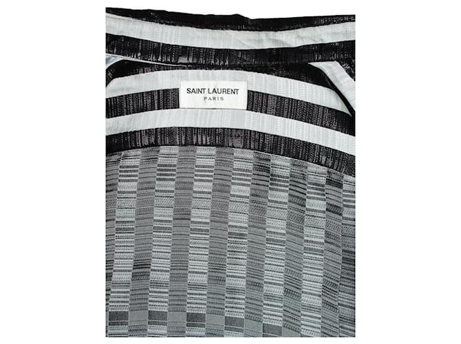 Camicia a righe bianca e nera Saint Laurent 2019 Multicolore - vista 6