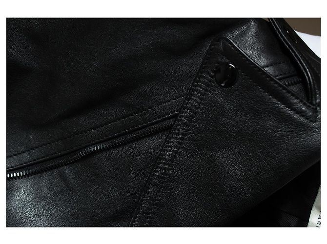 Saint Laurent, biker in pelle nera FW14 Nero - vista 10