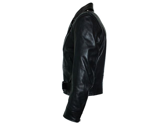 Saint Laurent, biker in pelle nera FW14 Nero - vista 3