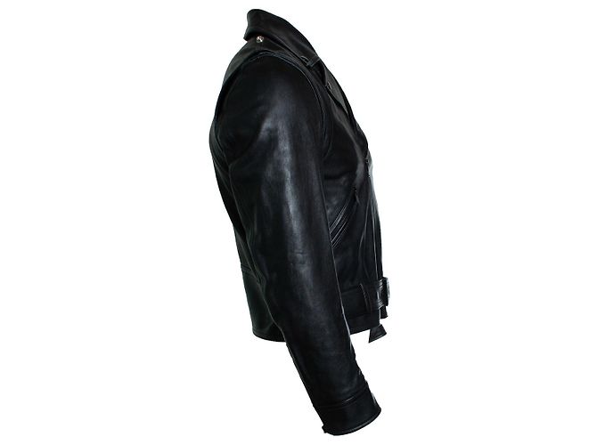 Saint Laurent, biker in pelle nera FW14 Nero - vista 4