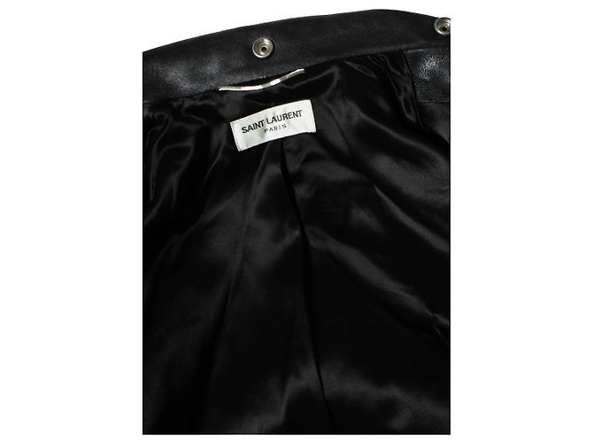 Saint Laurent, biker in pelle nera FW14 Nero - vista 5