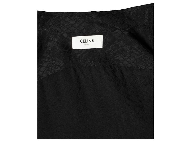 Céline Camicia stampata in lucertola nera di Celine Nero - vista 5