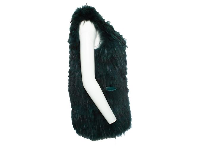 Moncler, chaleco de piel reversible Verde - vista 3