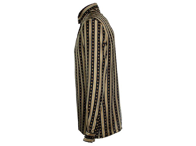 Schwarz-goldenes Greca-Print-Hemd von Versace Mehrfarben - Ansicht 3