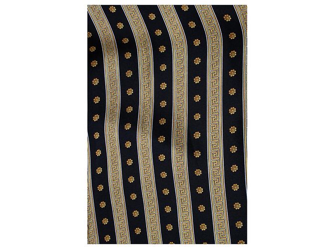 Schwarz-goldenes Greca-Print-Hemd von Versace Mehrfarben - Ansicht 6
