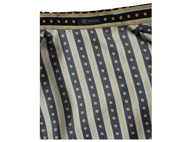 Schwarz-goldenes Greca-Print-Hemd von Versace Mehrfarben - Ansicht 7