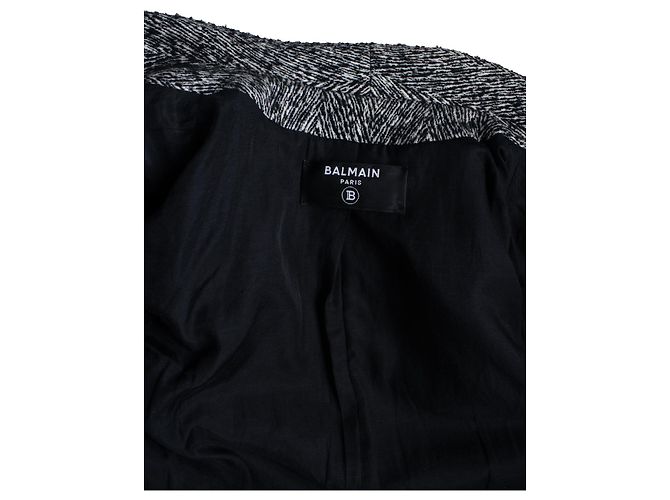Abrigo de lana negro y blanco Balmain Multicolor - vista 7