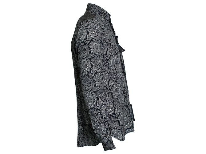 Camicia nera con stampa paisley Saint Laurent 2018 Multicolore - vista 2