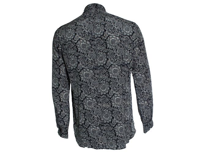 Camicia nera con stampa paisley Saint Laurent 2018 Multicolore - vista 3