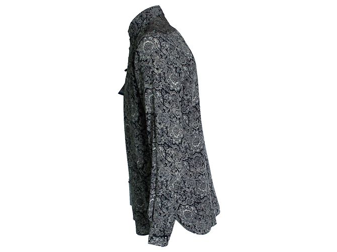 Camicia nera con stampa paisley Saint Laurent 2018 Multicolore - vista 4