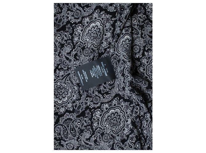 Camicia nera con stampa paisley Saint Laurent 2018 Multicolore - vista 5