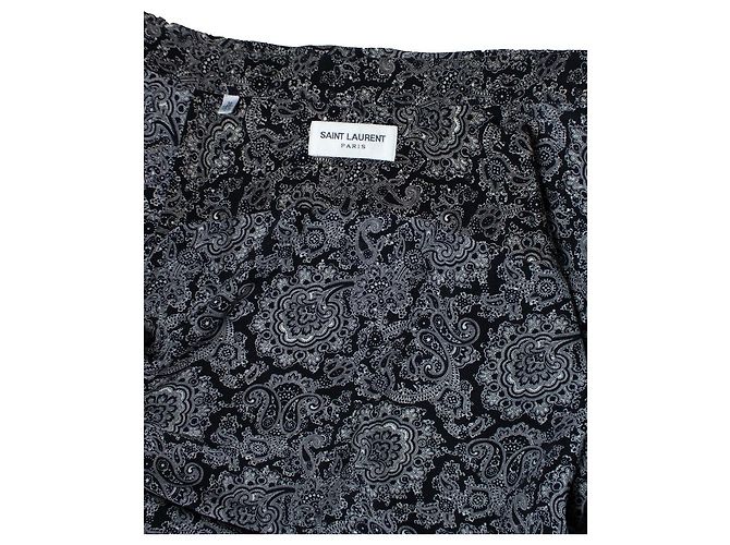 Camicia nera con stampa paisley Saint Laurent 2018 Multicolore - vista 6