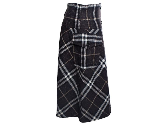 Falda de lana a cuadros Burberry Multicolor - vista 2