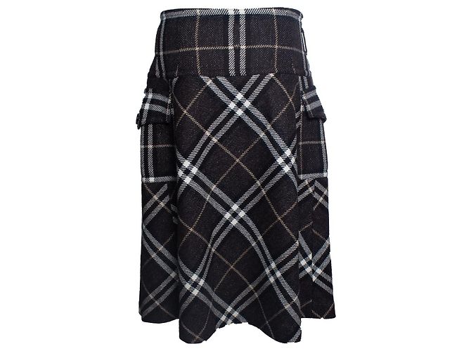Falda de lana a cuadros Burberry Multicolor - vista 3