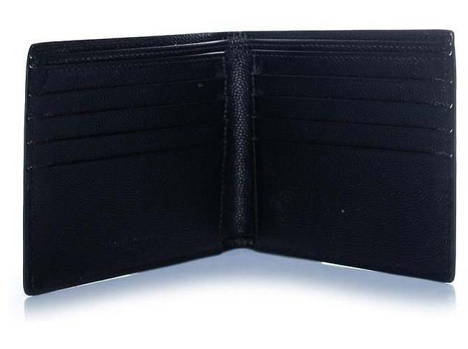 Saint Laurent, grained leather wallet Black - view 3