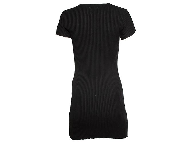 Anine Bing, Vestido canelado em preto - vista 2