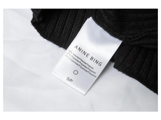 Anine Bing, Vestido canelado em preto - vista 5