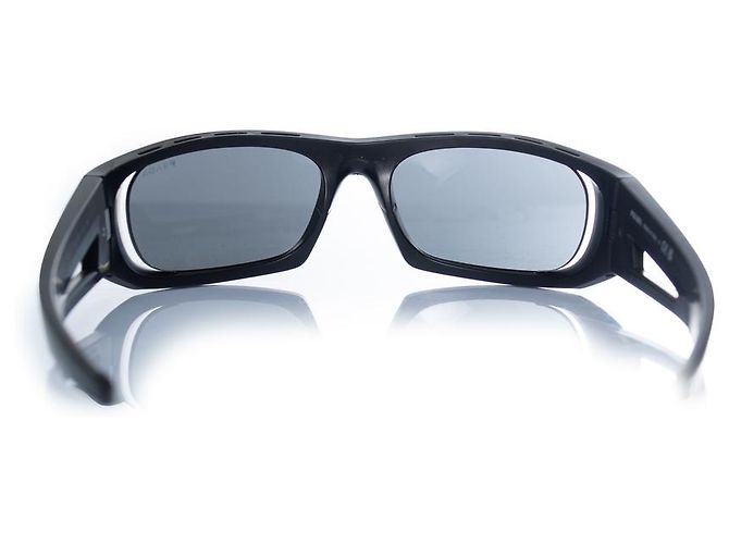 Occhiali da sole Prada neri opachi con logo rosso Nero - vista 4