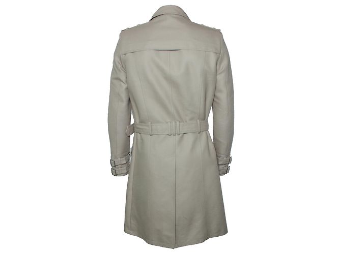 Balmain, Trench coat militar de algodón beige Castaño - vista 3
