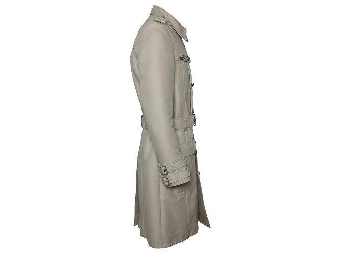 Balmain, Trench coat militar de algodón beige Castaño - vista 4