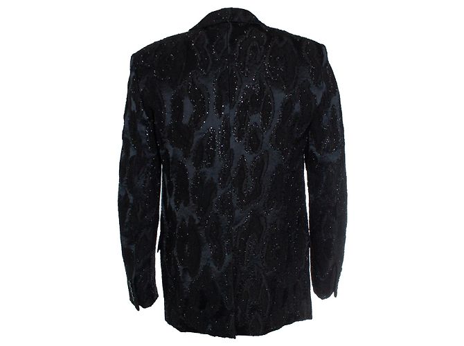 Jacquard-gewebte Blazer mit Perlen von Saint Laurent, 2019 Schwarz - Ansicht 3
