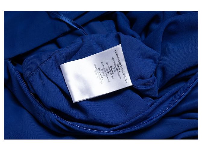 Gucci, blaues Kleid mit Wickelgürtel - Ansicht 6