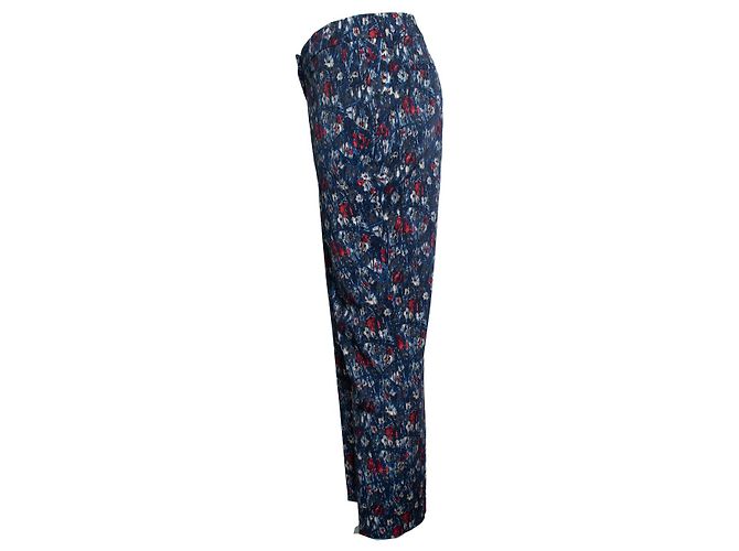 Prada, Pantaloni floreali e a righe in blu Multicolore - vista 4