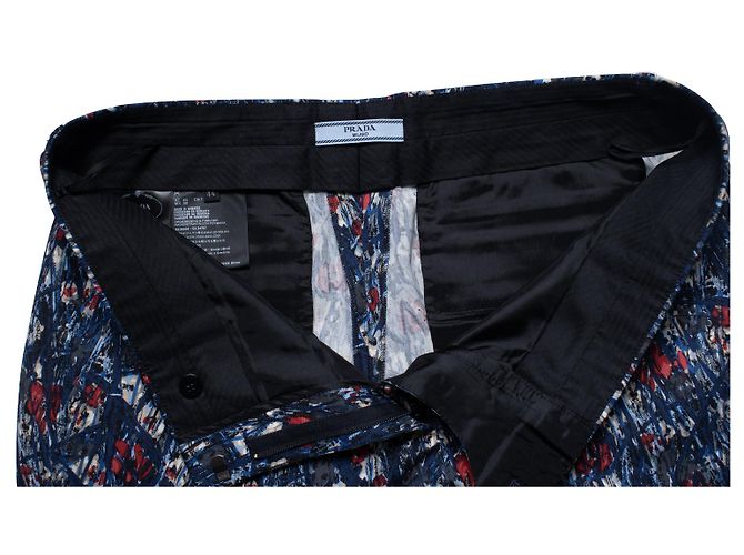 Prada, Pantaloni floreali e a righe in blu Multicolore - vista 5