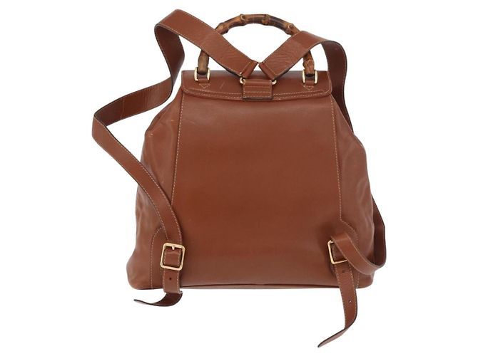 Gucci Vintage Bamboo Leather Marron - vue 2