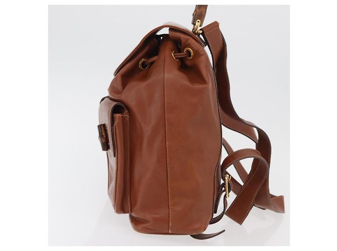 Gucci Vintage Bamboo Leather Marron - vue 3
