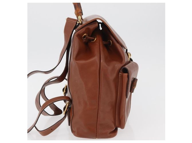 Gucci Vintage Bamboo Leather Marron - vue 4