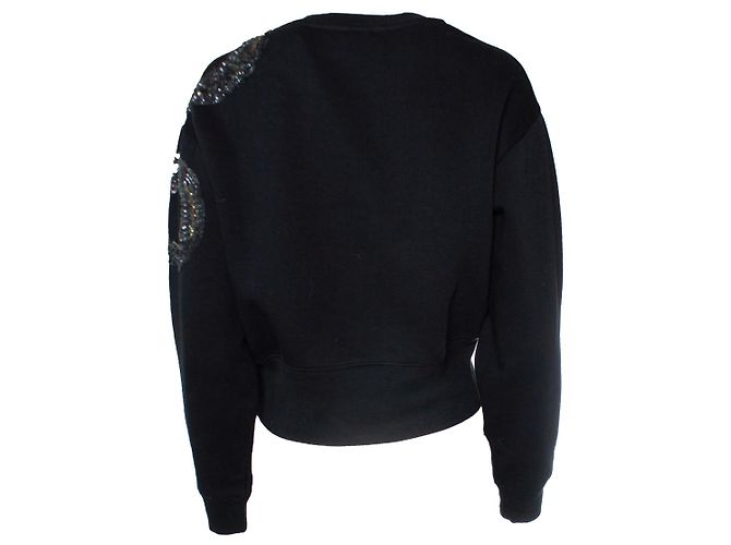 Autre Marque All Saints, Schwarzer Rundhals-Pullover mit Verzierungen - Ansicht 3