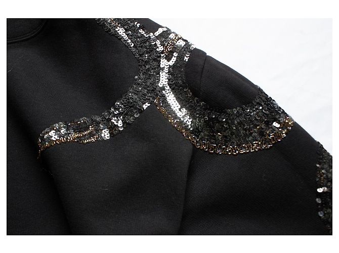 Autre Marque All Saints, Schwarzer Rundhals-Pullover mit Verzierungen - Ansicht 6
