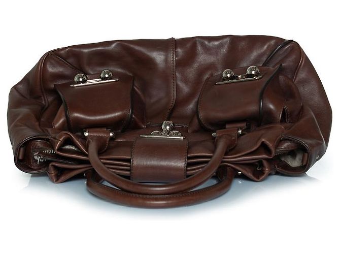Céline Celine, Borsa in pelle marrone Blossom - vista 3