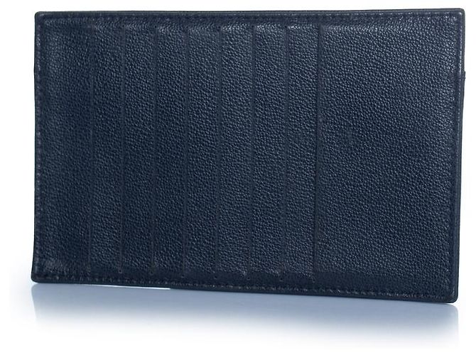 Chanel, blauer Leder-Reißverschluss-Geldbeutel mit Kartenfach - Ansicht 2