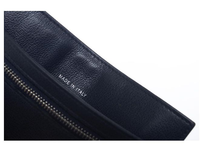 Chanel, blauer Leder-Reißverschluss-Geldbeutel mit Kartenfach - Ansicht 3