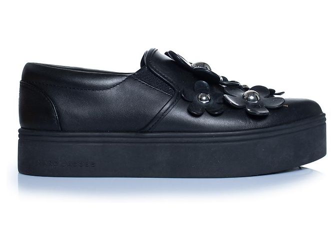 Marc Jacobs, florale Slipper-Sneaker in Schwarz - Ansicht 4