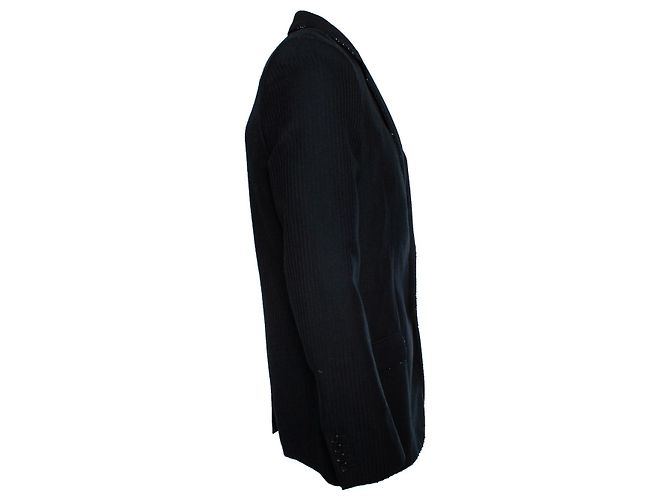 Blazer nero a righe con perline di Saint Laurent - vista 3