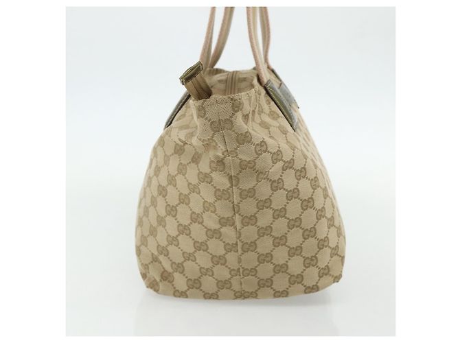 Borsa Tote Gucci Web Zip GG Canvas e pelle Medium Beige - vista 3