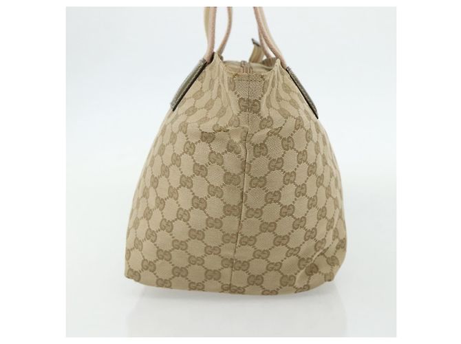 Borsa Tote Gucci Web Zip GG Canvas e pelle Medium Beige - vista 4
