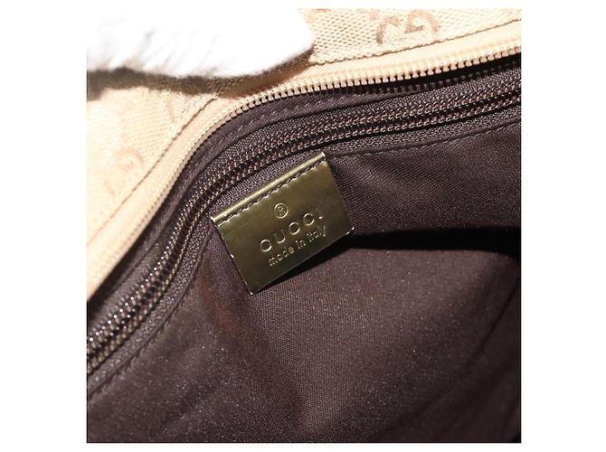Borsa Tote Gucci Web Zip GG Canvas e pelle Medium Beige - vista 6