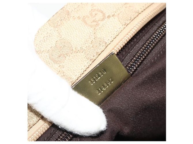 Borsa Tote Gucci Web Zip GG Canvas e pelle Medium Beige - vista 7