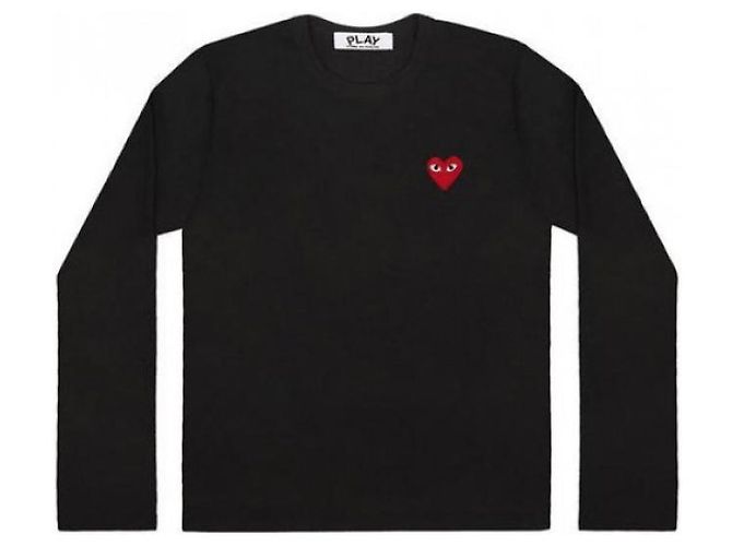 Comme Des Garcons Langarm-T-Shirt mit rotem Herz-Patch AX - Ansicht 5